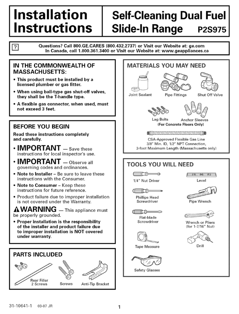 GE Profile P2S975 User manual