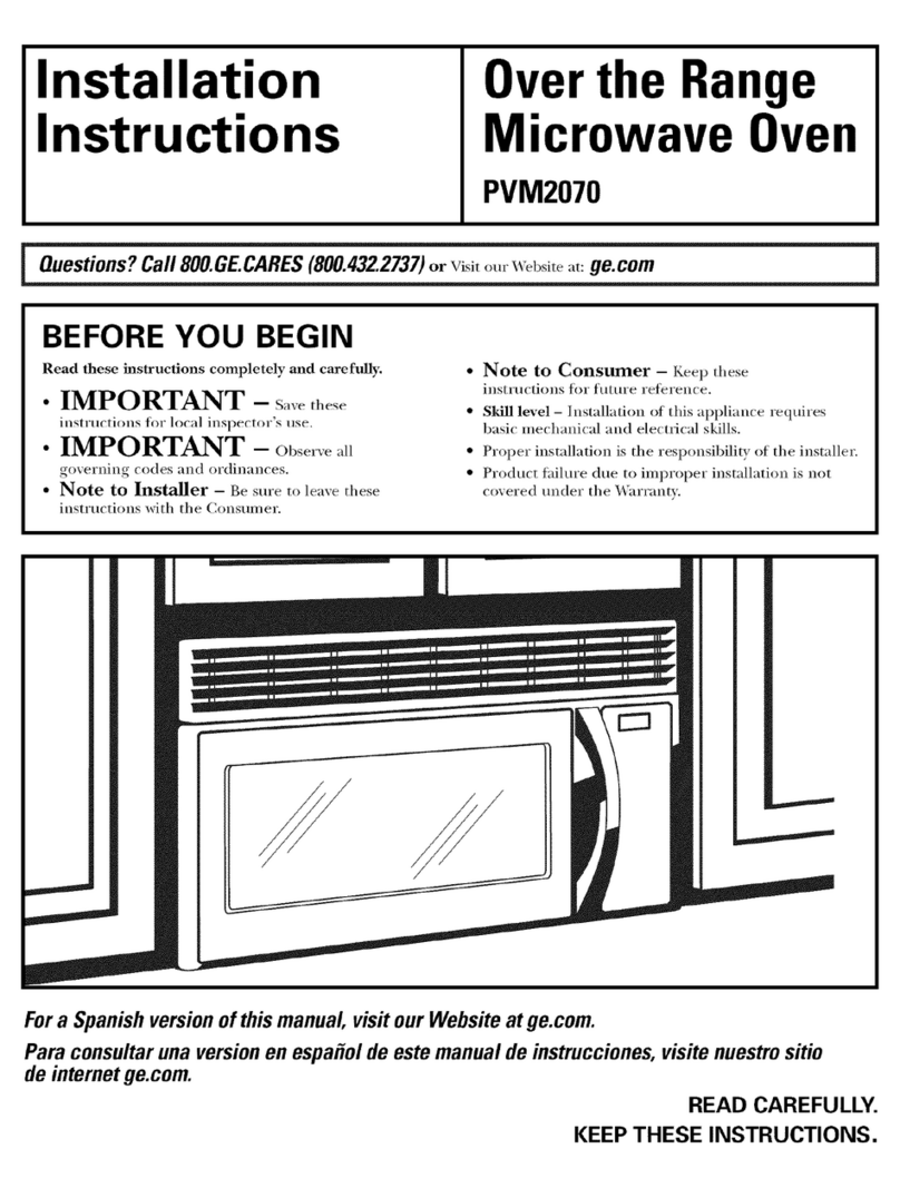 GE Spacemaker PVM2070 User manual