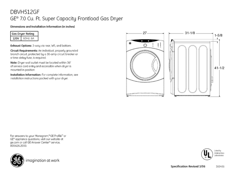 GE DBVH512GF Manual