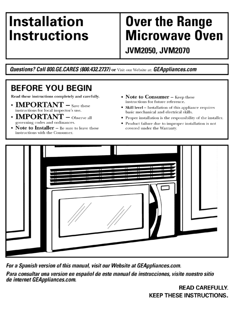 GE Spacemaker JVM2070 User manual