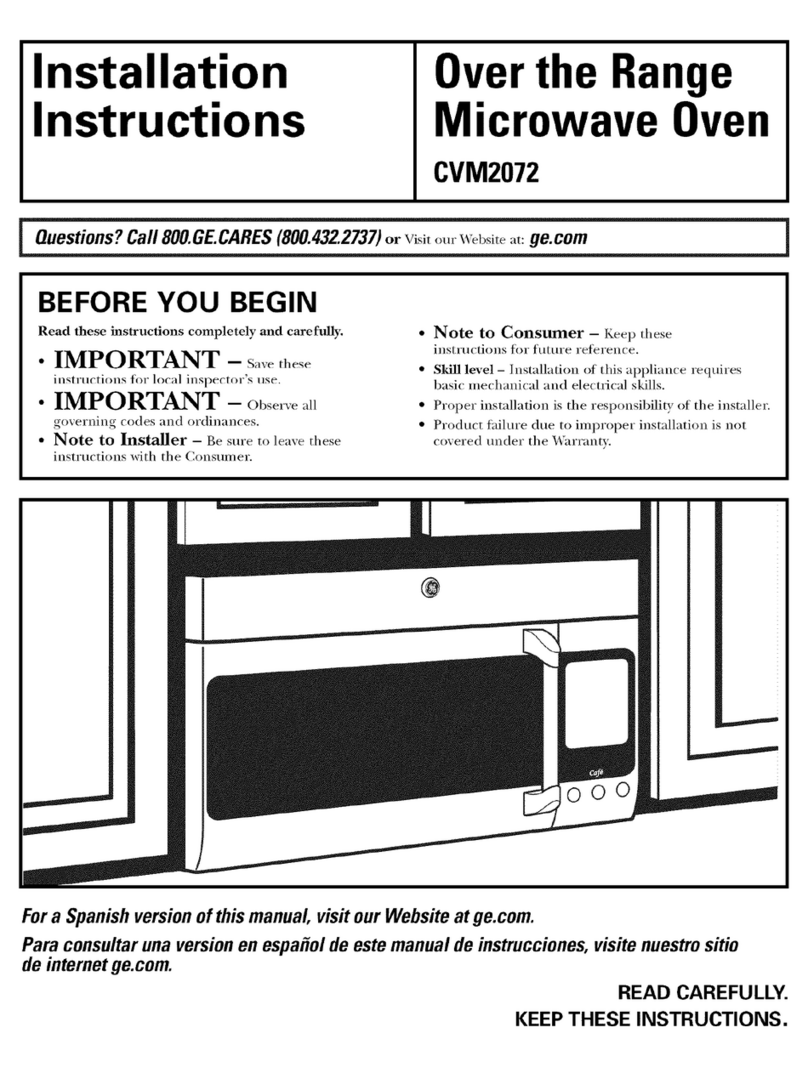 GE Spacemaker CVM2072 User manual