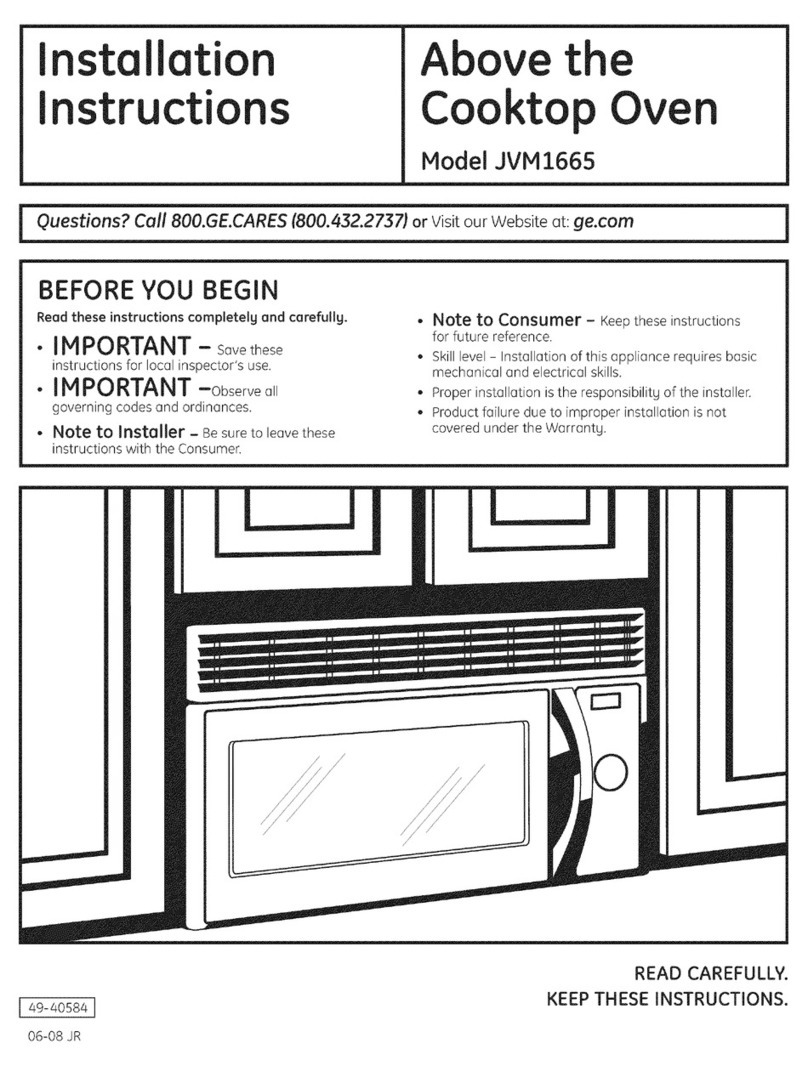 GE JVM1665 installation instructions