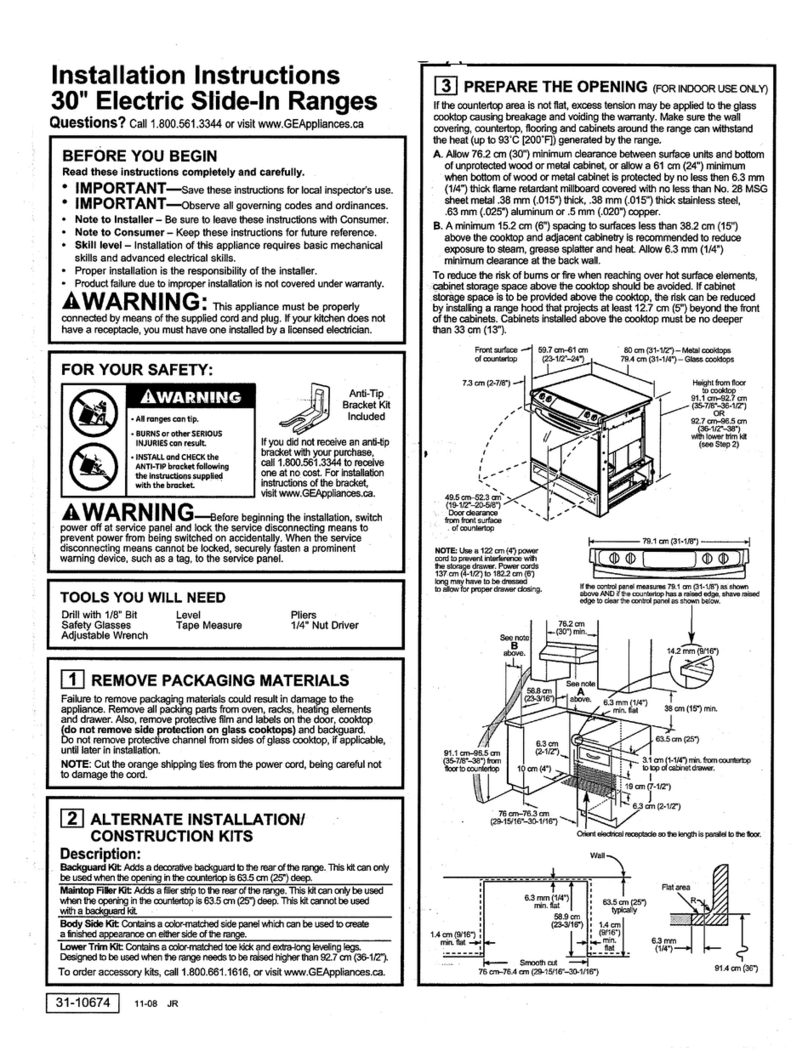 GE JCSP38DN4WW User manual