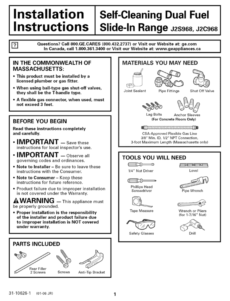 GE Profile J2S968 SERIES User manual