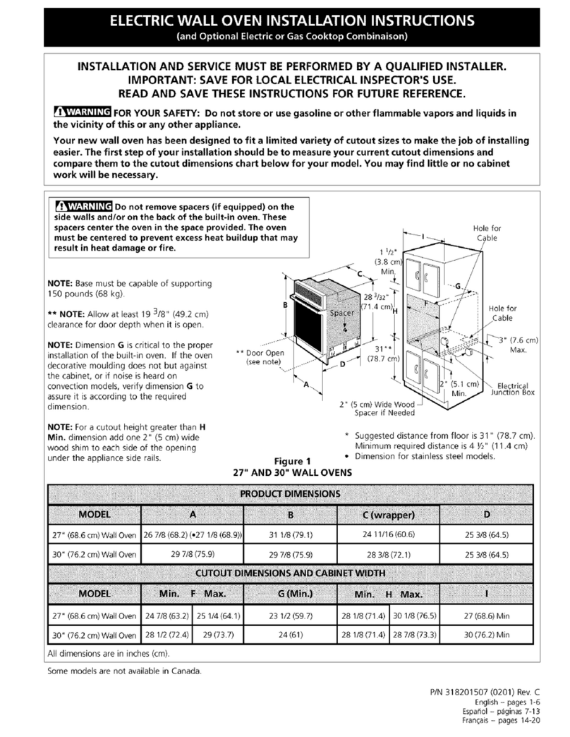 Frigidaire PLEB27S8CCC User manual