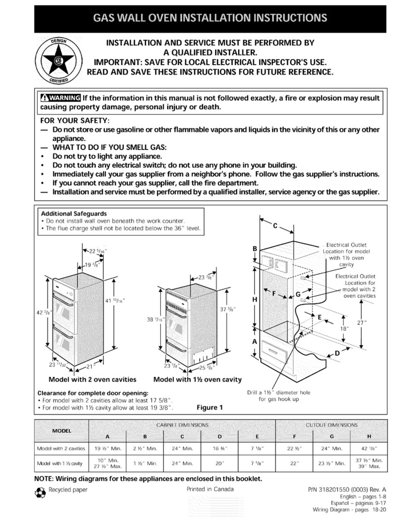 Frigidaire FGB557CESE installation instructions