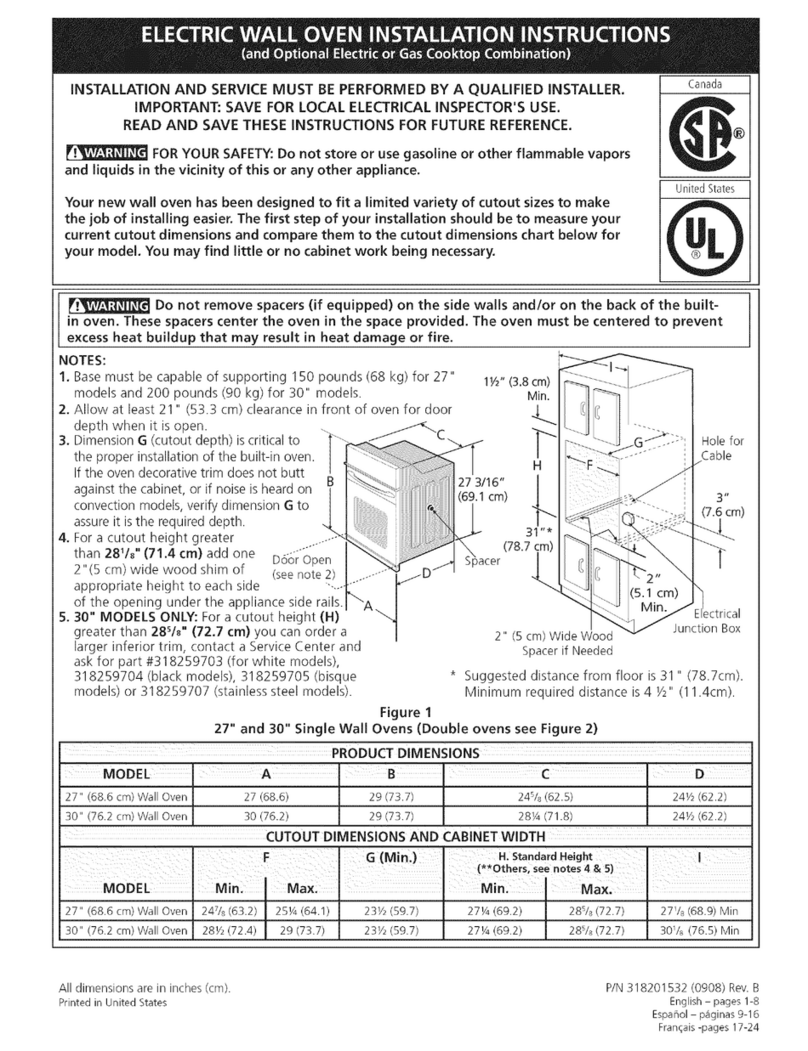 Frigidaire FGEW2765KFB installation instructions