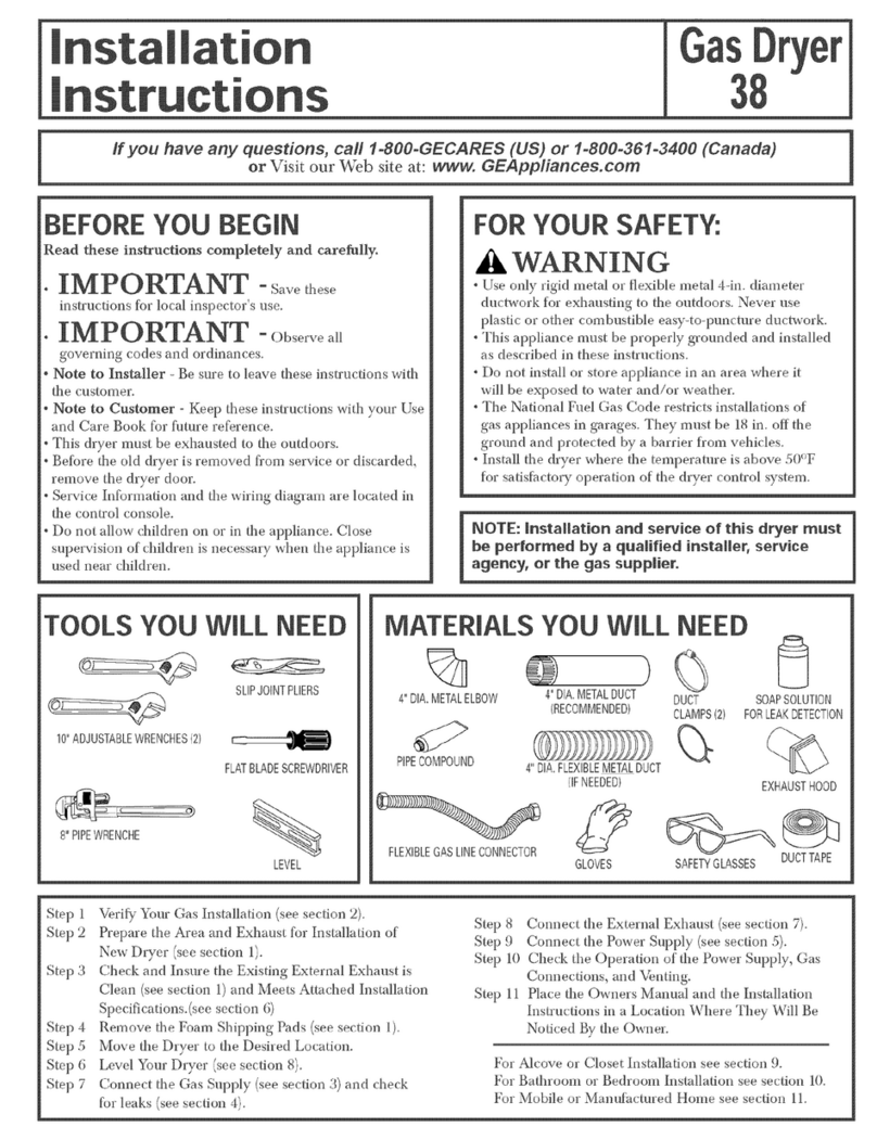 GE DPSE592GA1AA User manual