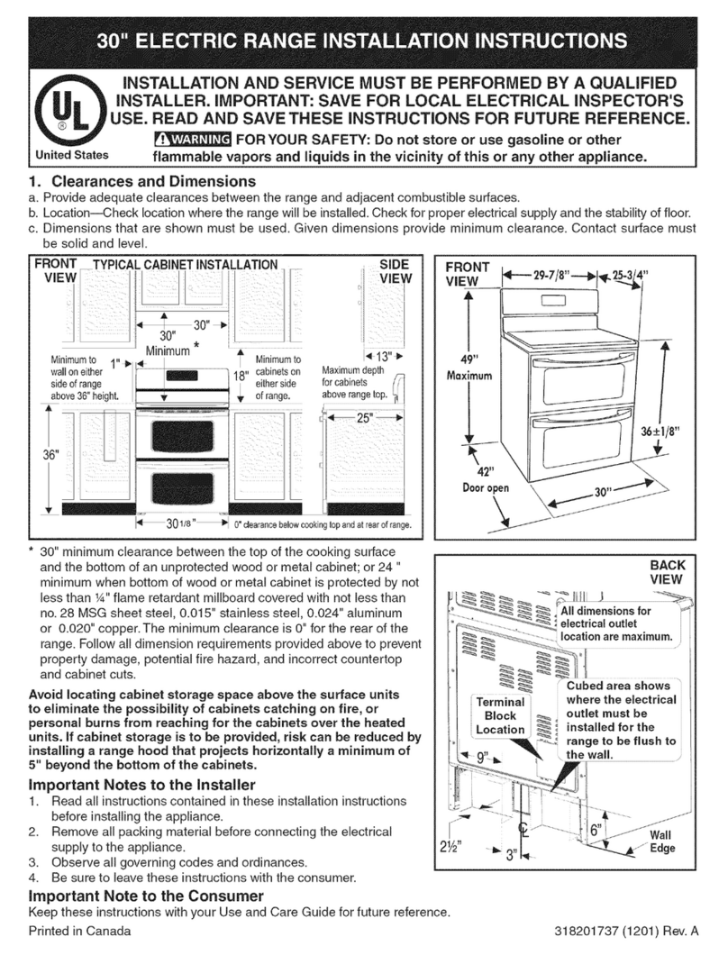 Frigidaire FGEF308TNFB User manual Frigidaire FGEF308TNFB User manual