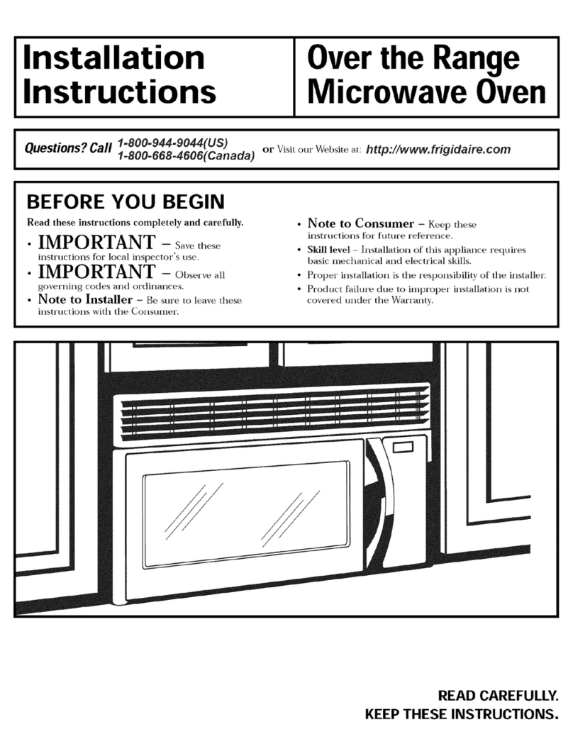 Frigidaire CFMV157GSA installation instructions Frigidaire CFMV157GSA installation instructions