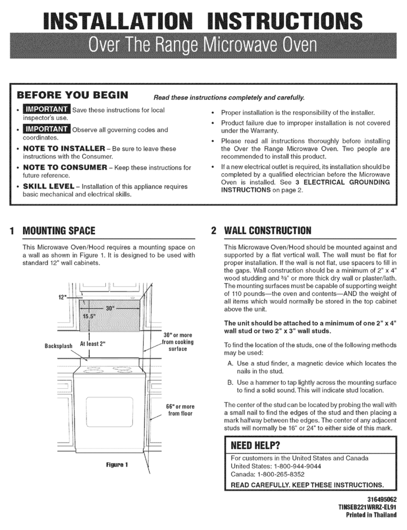 Frigidaire FGMV174KFA installation instructions