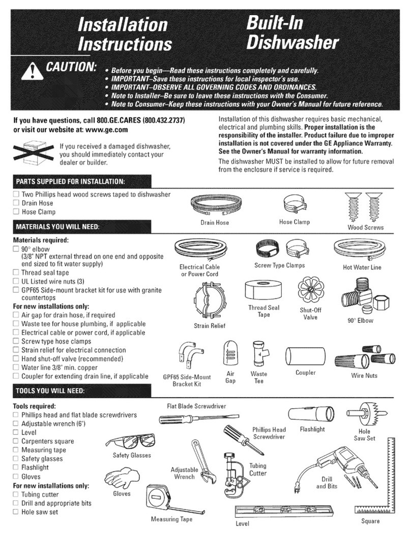 GE GSD4800J01WW User manual