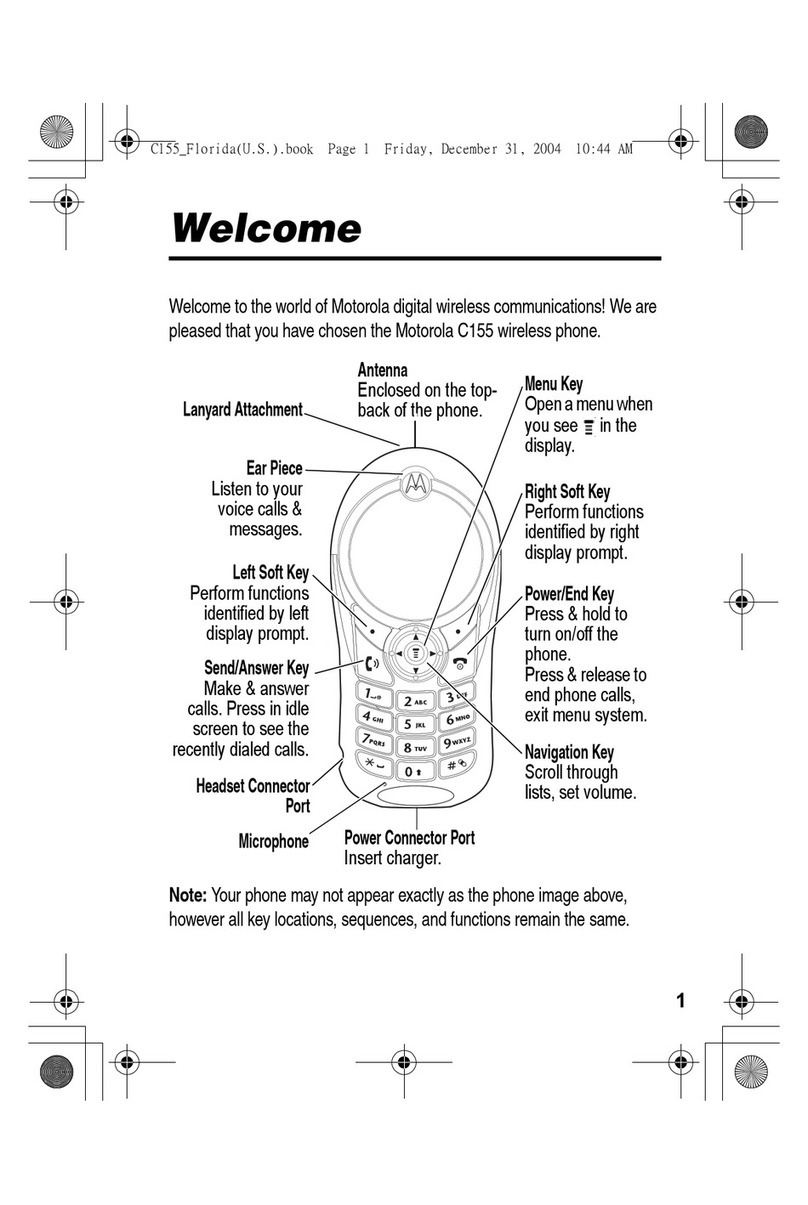 Motorola C155 - Cell Phone - GSM User manual