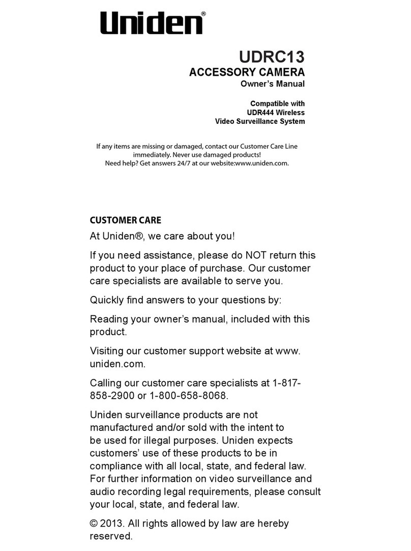 Uniden UDRC13 owner's manual