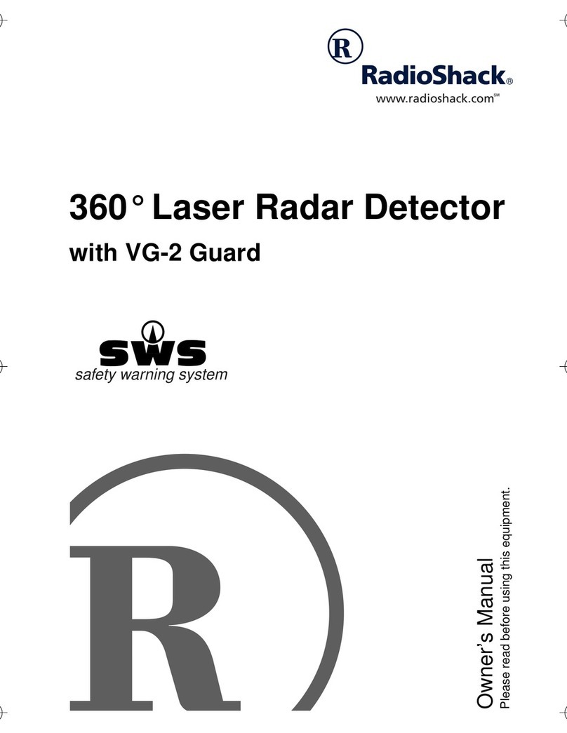 Radio Shack 360 Laser Radar Detector with VG-2 Guard owner's manual