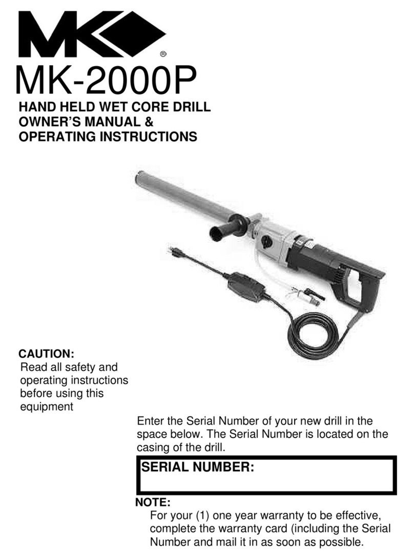 MK Diamond Products MK-2000P Owner's manual & operating instructions