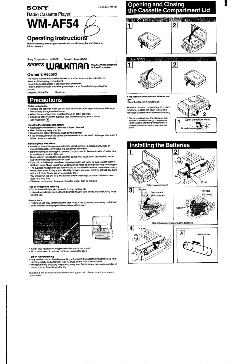 Sony Walkman WM-AF54 User manual
