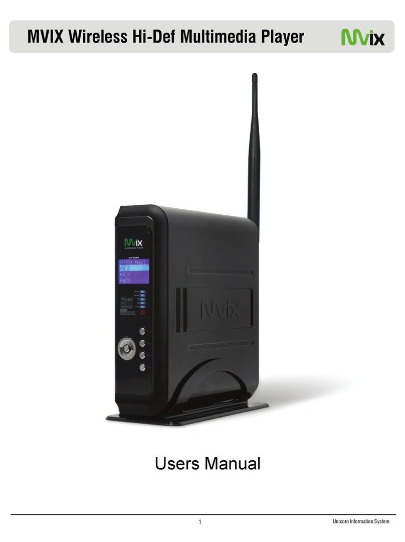 Mvix Wireless Hi-Def Multimedia Player user manual