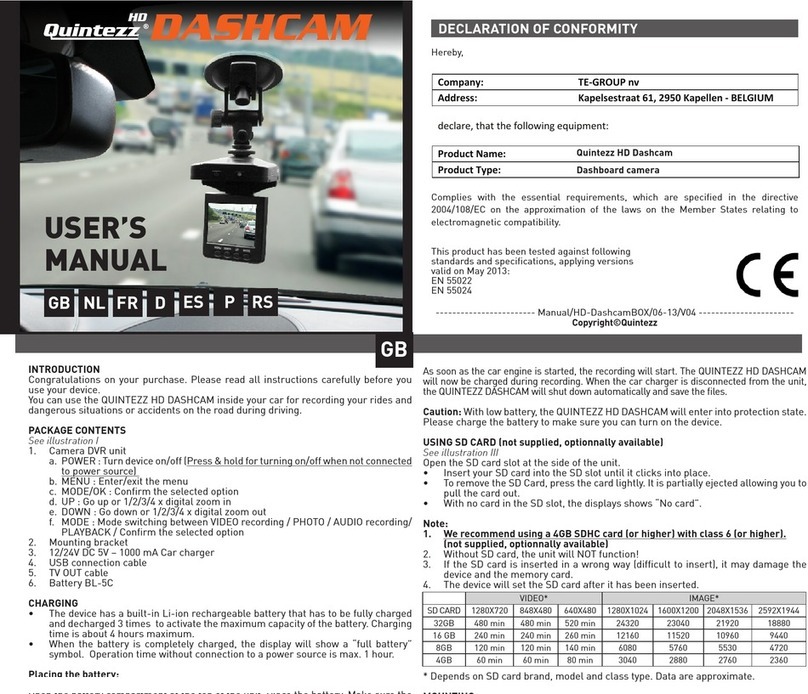Quintezz Dashcam User manual
