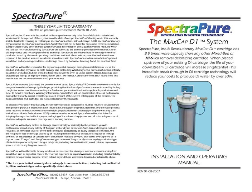 SpectraPure MAXCAP D1 Installation and operating manual