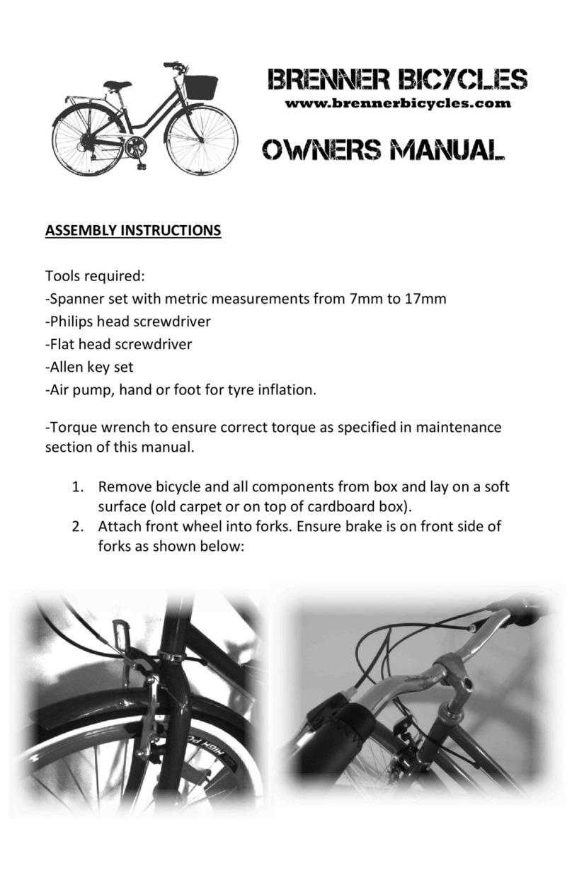 Brenner Bicycles Bicycle owner's manual