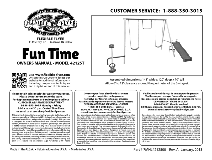FLEXIBLE FLYER Fun Time 42125T owner's manual FLEXIBLE FLYER Fun Time 42125T owner's manual