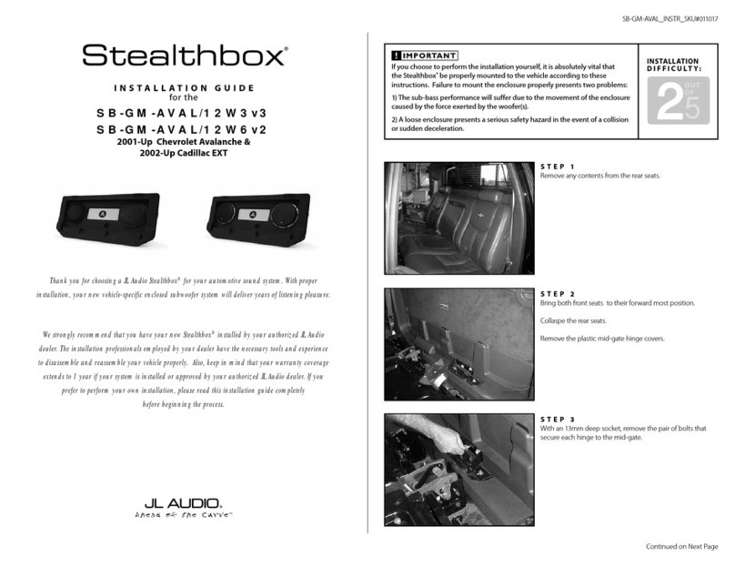 JL Audio Stealthbox SB-GM-AVAL/12W3v3 User manual