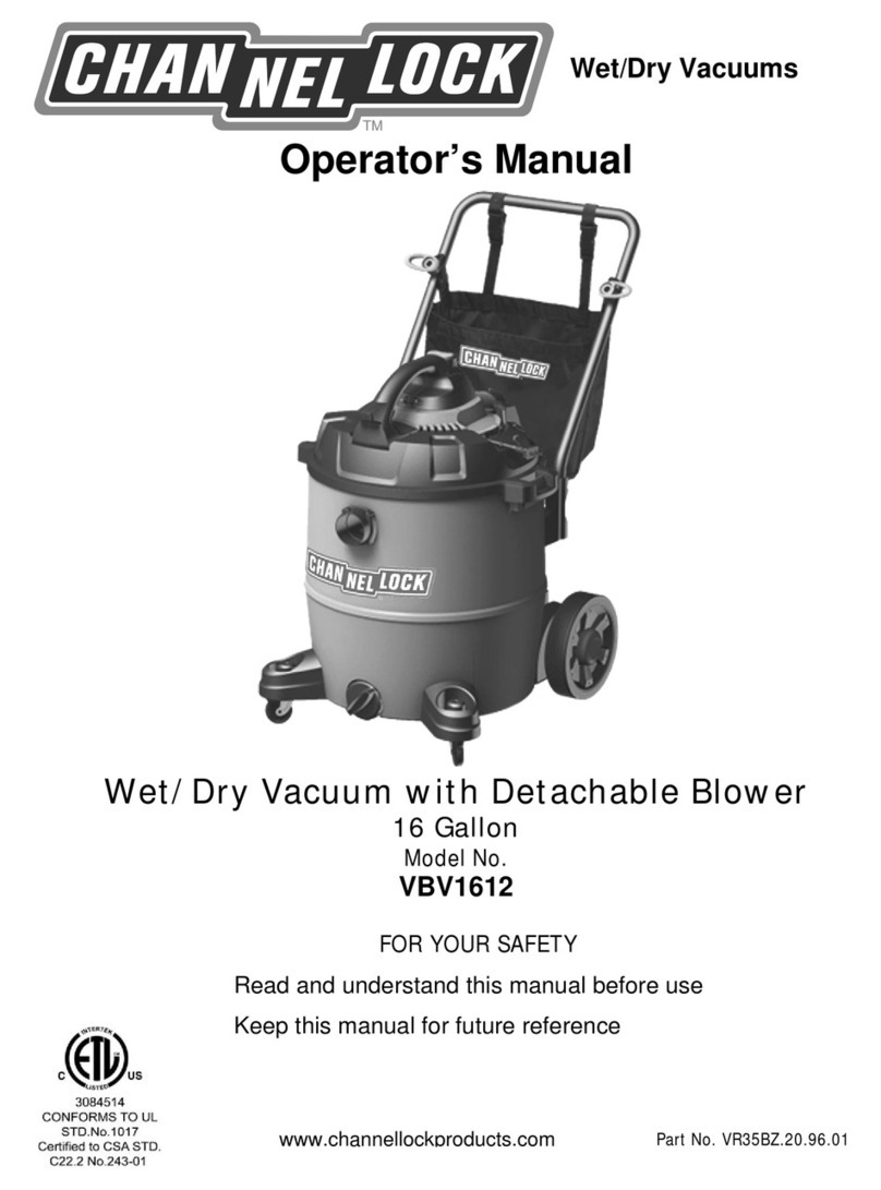 Channel Lock VBV1612 User manual