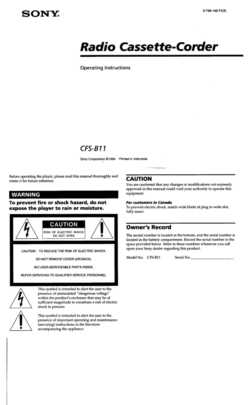 Sony CFS-B11 operating instructions