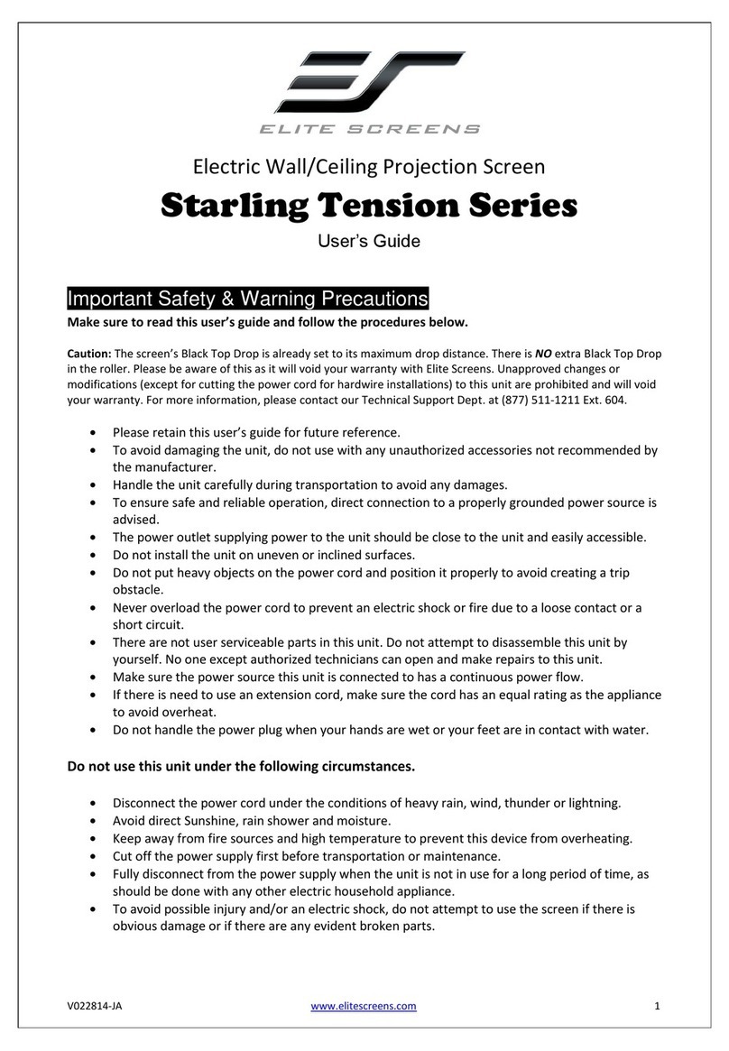 Elite Screens Starling Tension Series User manual