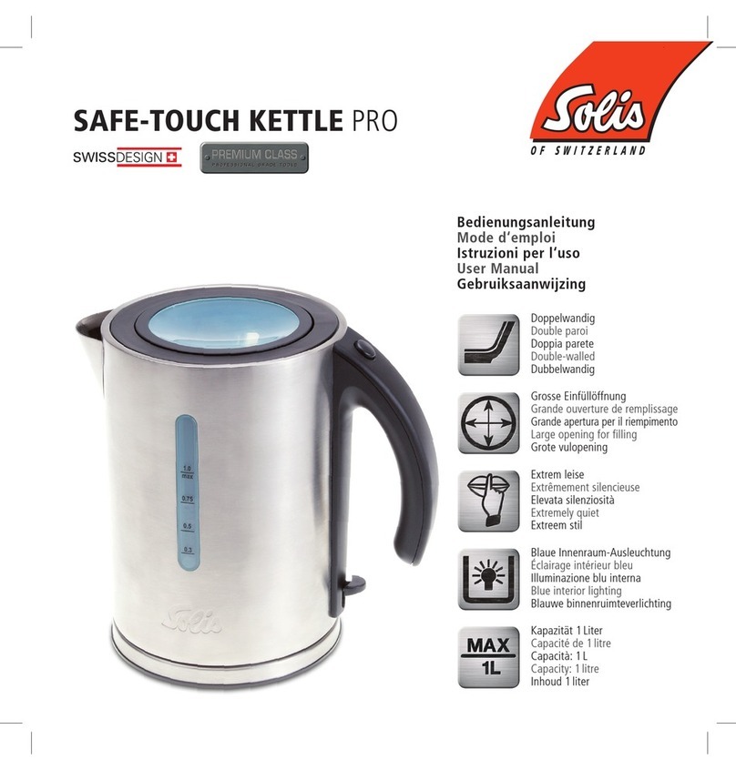 SOLIS SAFE-TOUCH KETTLE PRO user manual