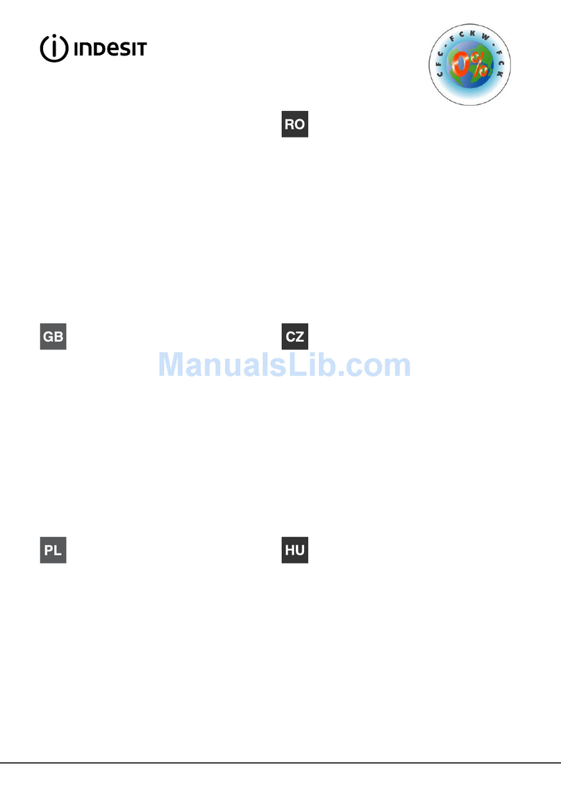 Indesit PBAxx operating instructions