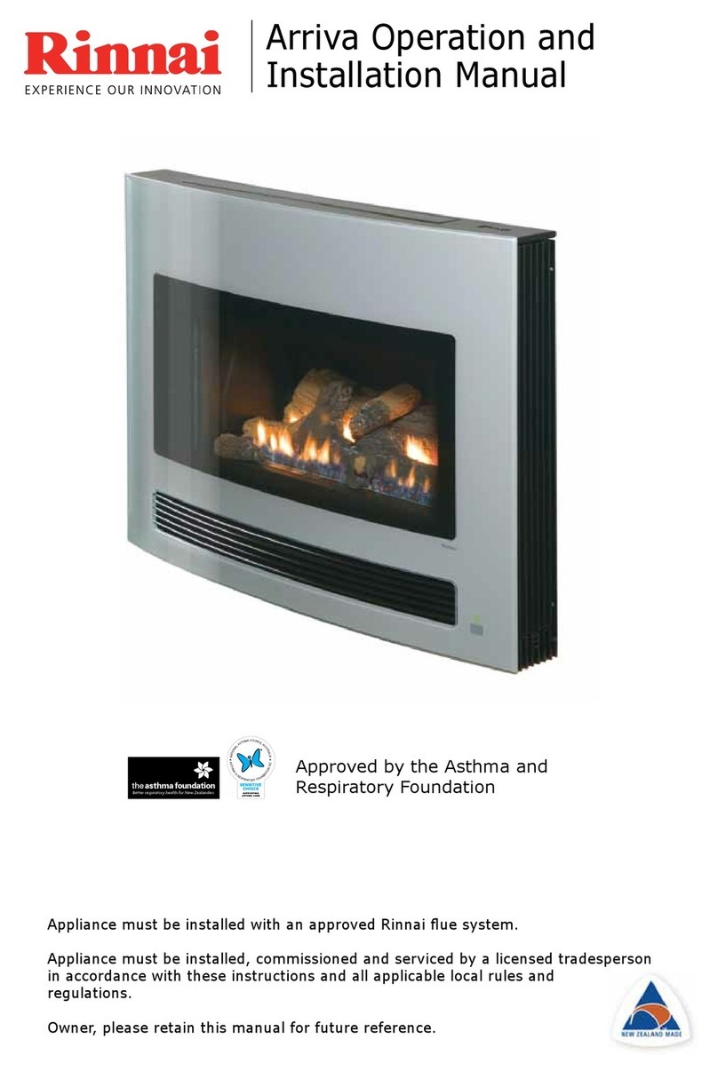 Rinnai Arriva Specification sheet