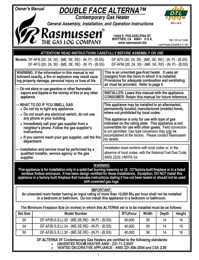 Rasmussen DF-AFB20-ME-N-B owner's manual