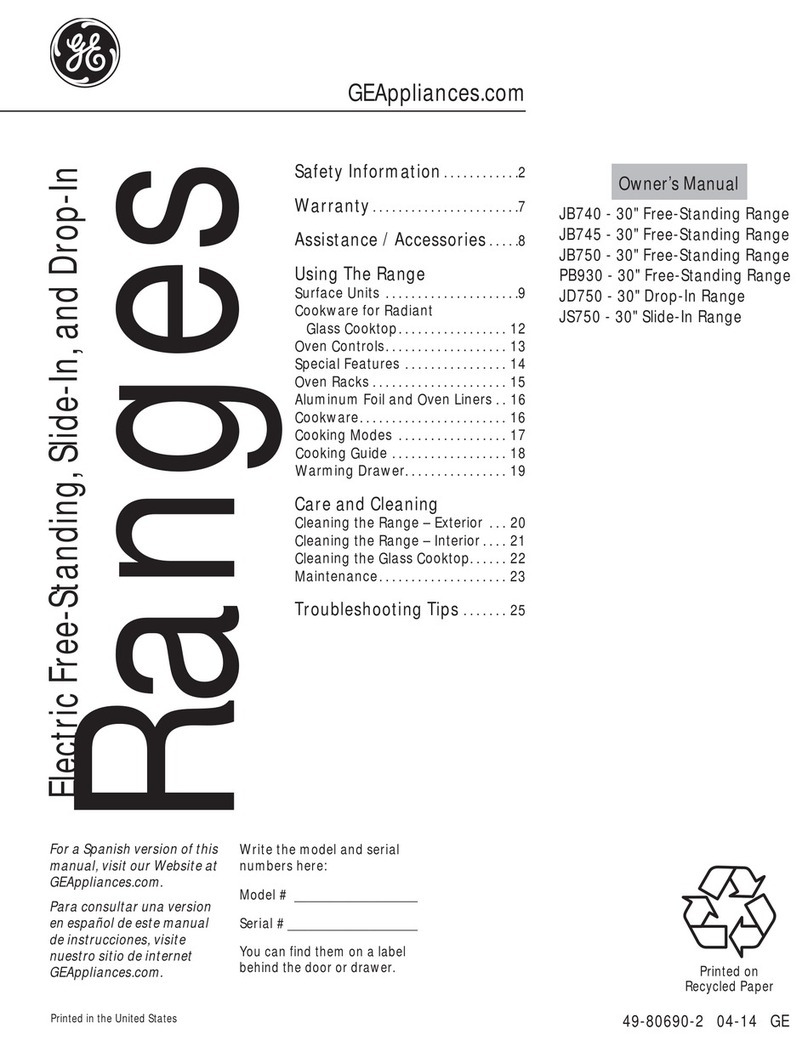 GE JB740 owner's manual