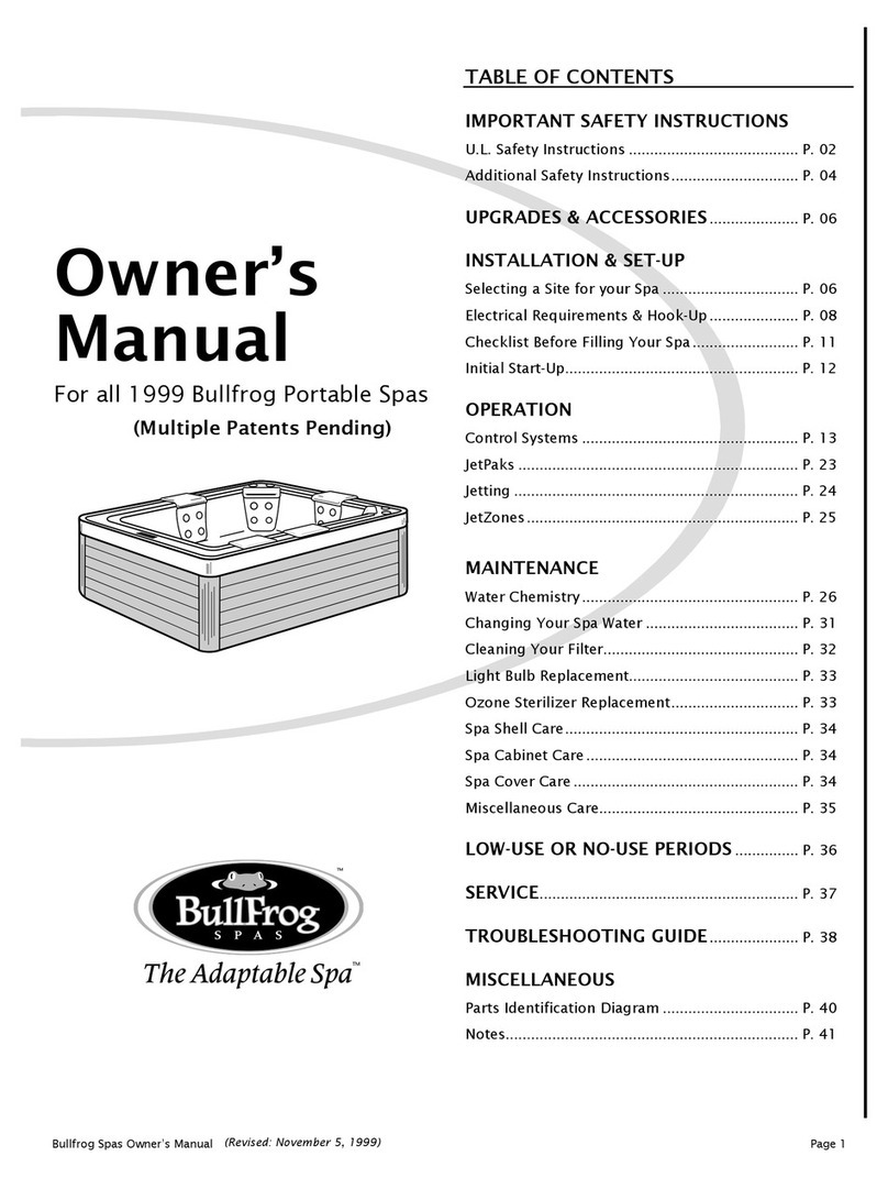 BullFrog Spas owner's manual
