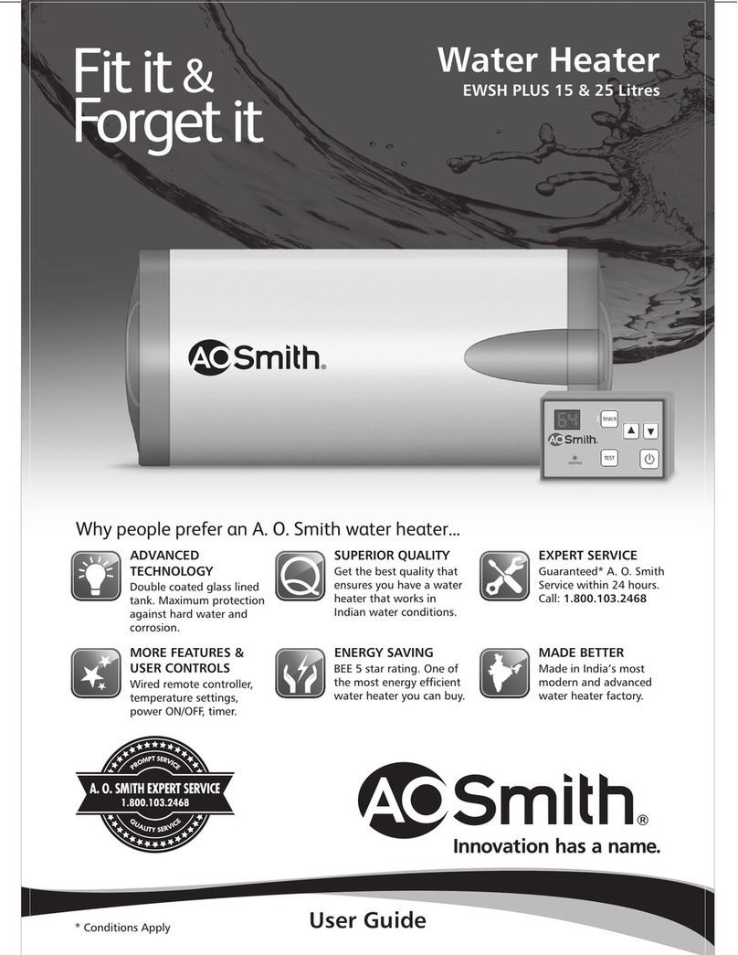 A.O. Smith EWSH PLUS 15 User manual A.O. Smith EWSH PLUS 15 User manual