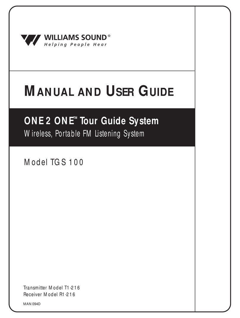 Williams Sound One 2 One TGS 100 Manual and user guide