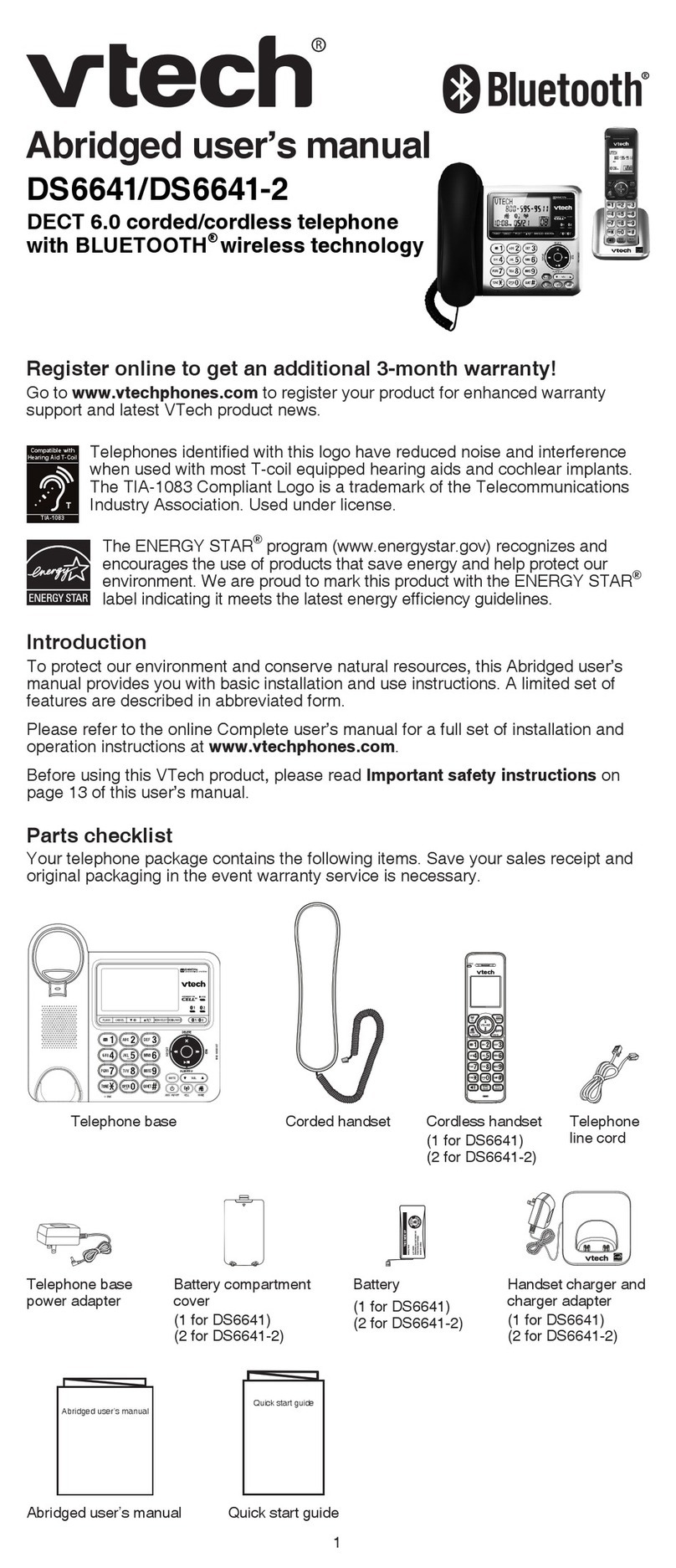 V-tech DS6641 User manual V-tech DS6641 User manual
