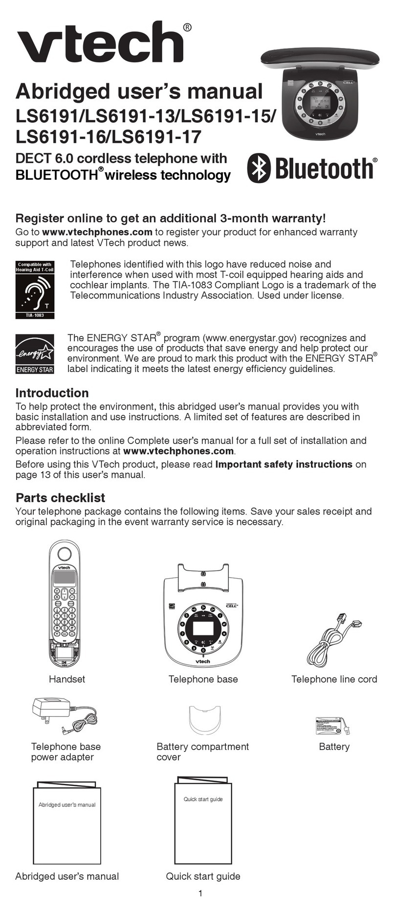 V-tech LS6191 User manual V-tech LS6191 User manual