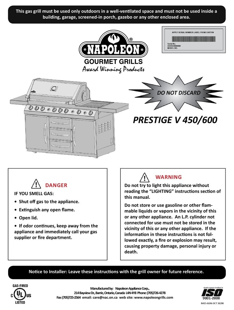 Napoleon PRESTIGE V 450 User manual