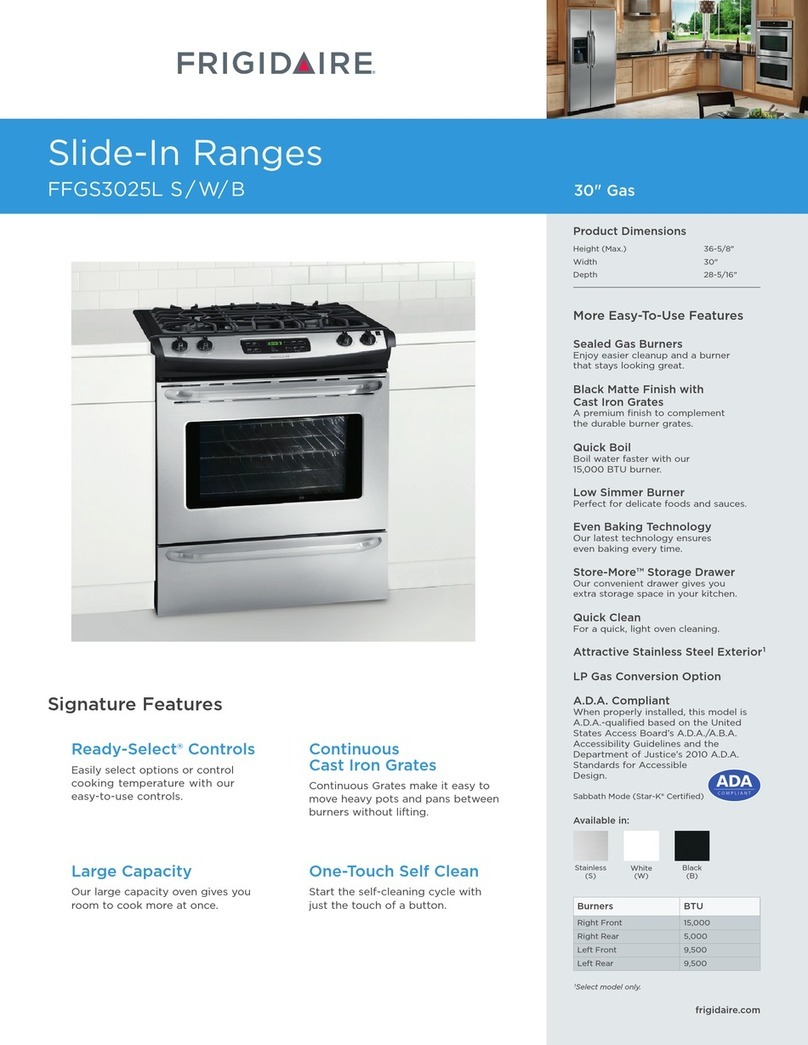 Frigidaire FPEC3085KS - 30" Electric Cooktop Specification sheet
