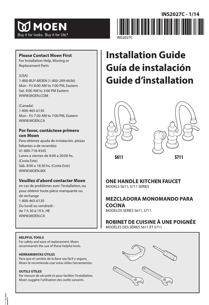 Moen S611 SERIES User manual Moen S611 SERIES User manual