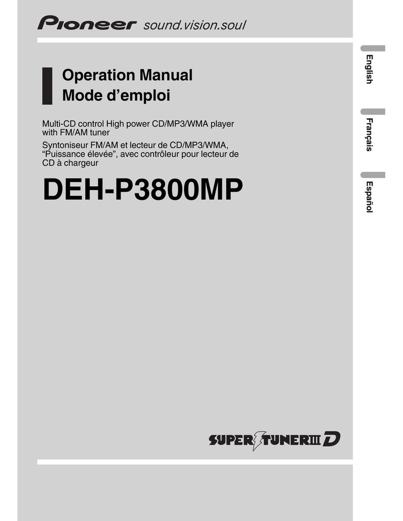 Pioneer DEH-P3800MP - Radio / CD Operation manual