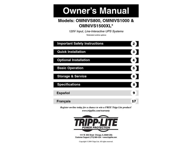 Tripp Lite OmniSmart OMNIVS800 User manual