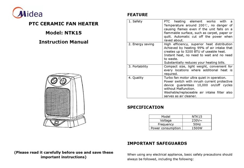 Midea NTK15 instruction manual