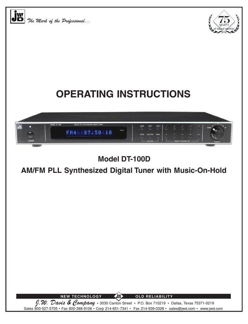 J. W. Davis & Company DT-100D operating instructions