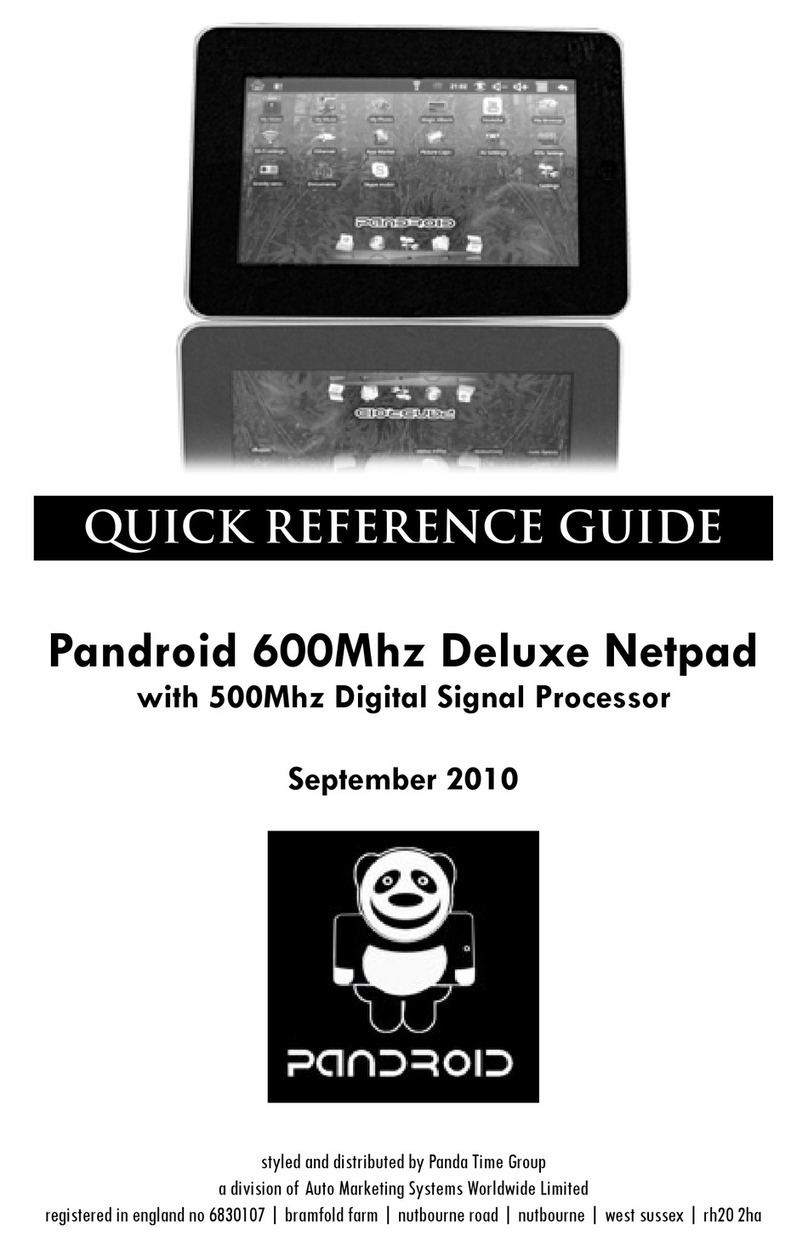 Pandroid 600Mhz Deluxe Netpad User manual