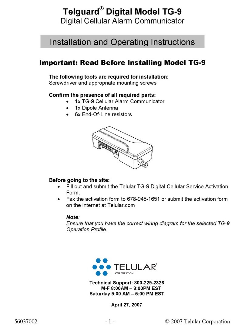 Telular Telguard Digital TG-9 User manual