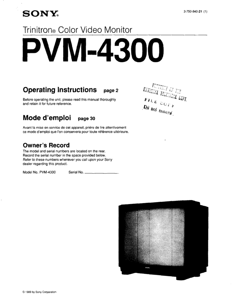Sony Trinitron PVM-4300 User manual